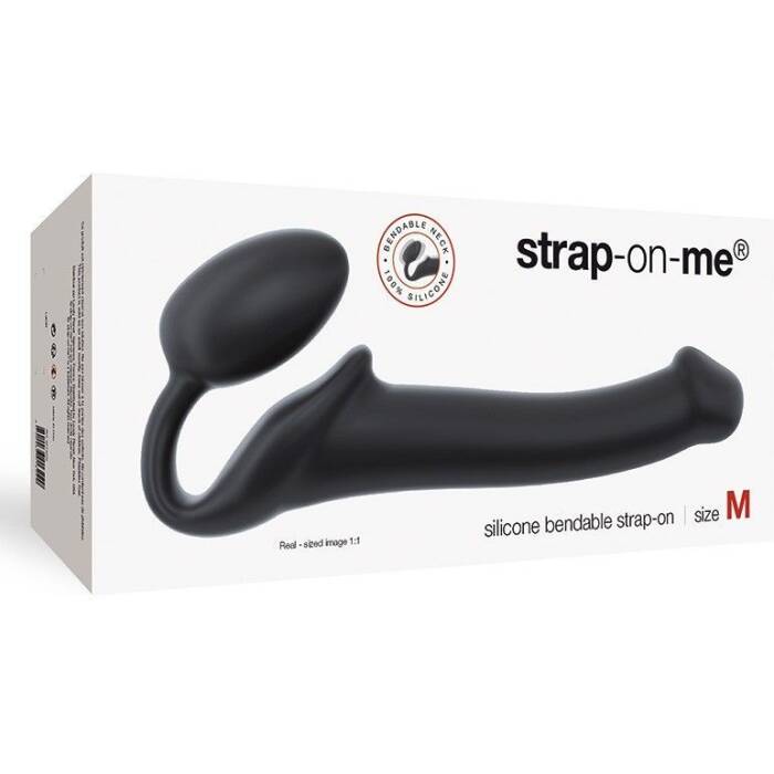 Безремінний страпон Strap-On-Me Black M, повністю регульований, діаметр 3,3 см