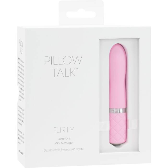 Розкішний вібратор PILLOW TALK - Flirty Pink з кристалом Сваровські, гнучка головка