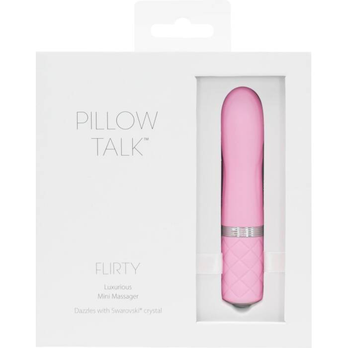 Розкішний вібратор PILLOW TALK - Flirty Pink з кристалом Сваровські, гнучка головка