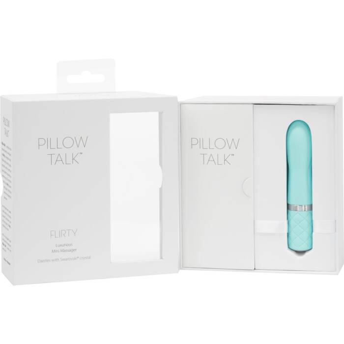 Розкішний вібратор PILLOW TALK - Flirty Teal з кристалом Сваровські, гнучка голівка