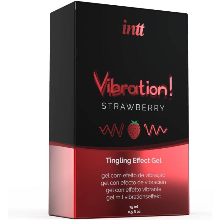 Рідкий вібратор Intt Vibration Strawberry (15 мл), густий гель, дуже смачний, діє до 30 хвилин