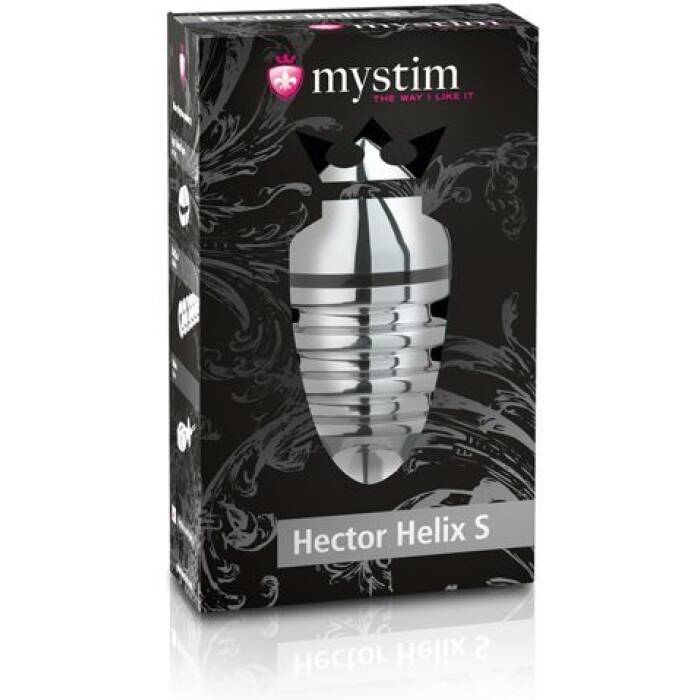 Металева анальна пробка Mystim Hector Helix S для електростимулятора, діаметр 4 см