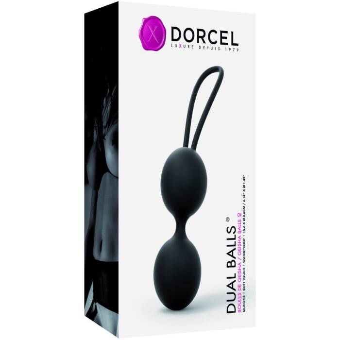 Вагінальні кульки Dorcel Dual Balls Black, діаметр 3,6 см, маса 55 г