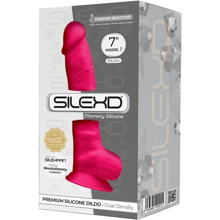 Фалоімітатор SilexD Johnny Pink (MODEL 1 size 7in), двошаровий, силікон + Silexpan, діаметр 3,8см