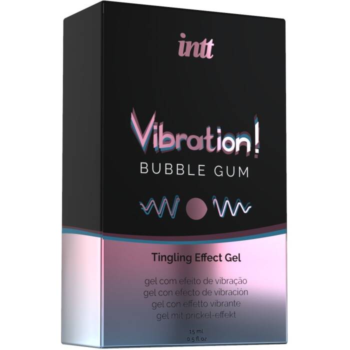 Рідкий вібратор Intt Vibration Bubble Gum (15 мл), густий гель, дуже смачний, діє до 30 хвилин