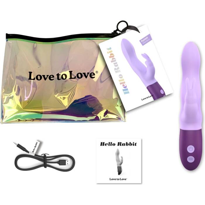 Вібратор-кролик Love To Love Hello Rabbit Violet з гнучким стовбуром і стимуляцією точки G, 2 мотори