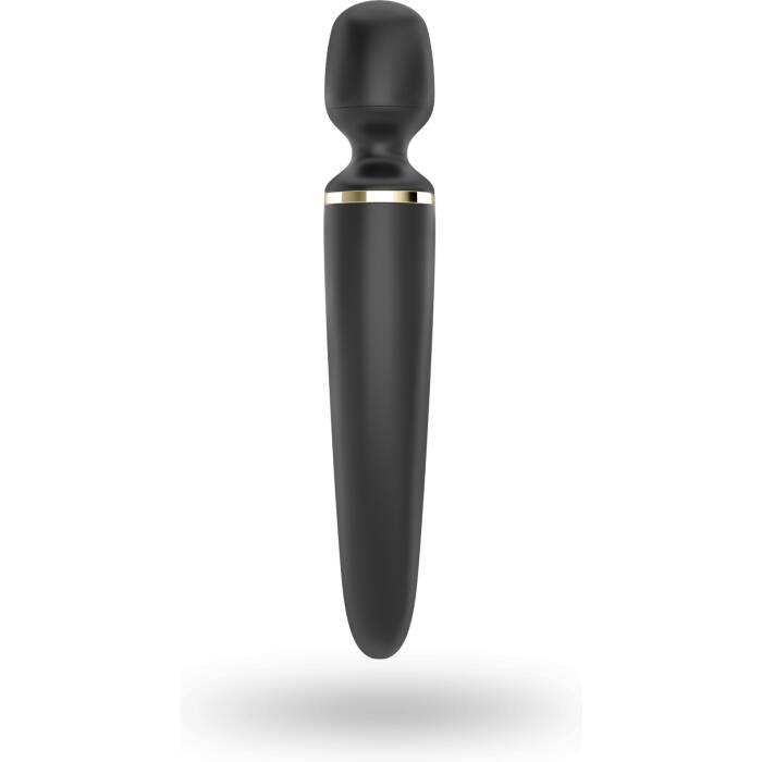 Вібромасажер Satisfyer Wand-er Woman (Black/Gold), водонепроникний, потужний, розмір XXL