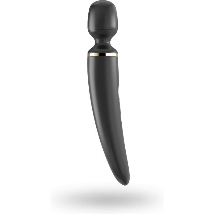 Вібромасажер Satisfyer Wand-er Woman (Black/Gold), водонепроникний, потужний, розмір XXL