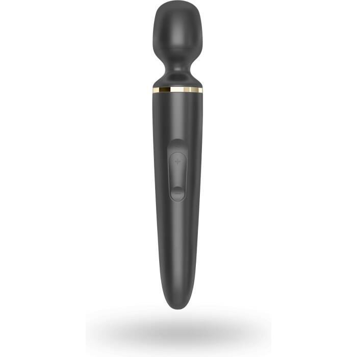 Вібромасажер Satisfyer Wand-er Woman (Black/Gold), водонепроникний, потужний, розмір XXL