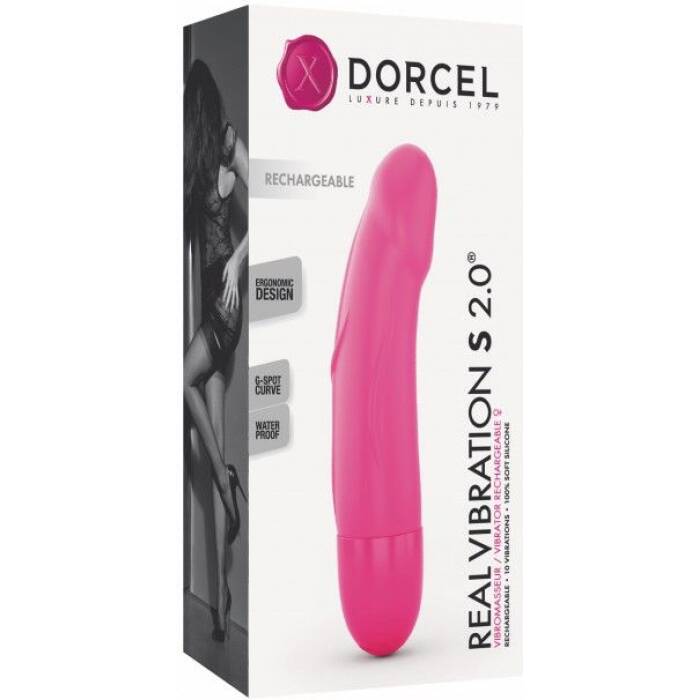 Вібратор Dorcel Real Vibration S Magenta 2.0, діаметр 3,7см, перезаряджається, для точки G