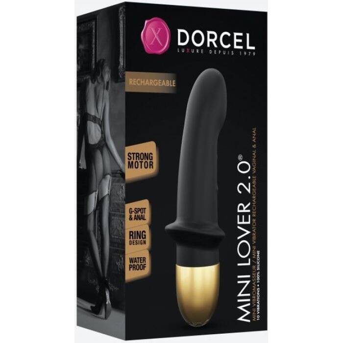 Вібратор Dorcel Mini Lover Black 2.0 перезаряджуваний, для точки G і масажу простати