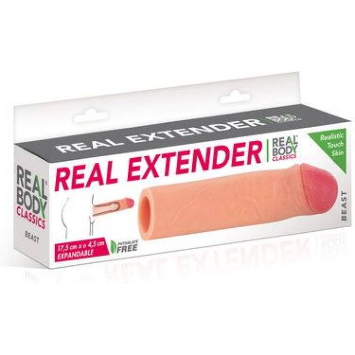 Насадка на член Real Body — Real Extender BEAST з відкритою головкою