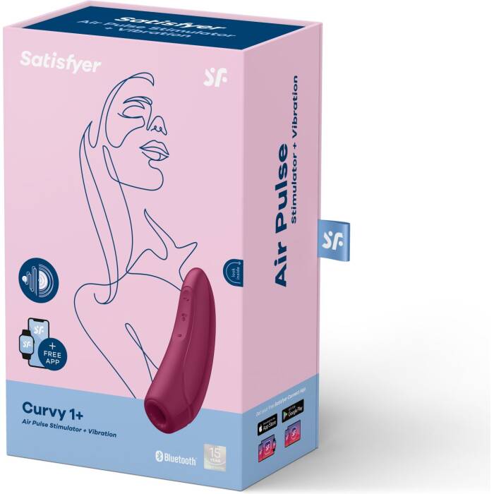 Вакуумний кліторальний стимулятор Satisfyer Curvy 1+ Rose Red з керуванням через інтернет