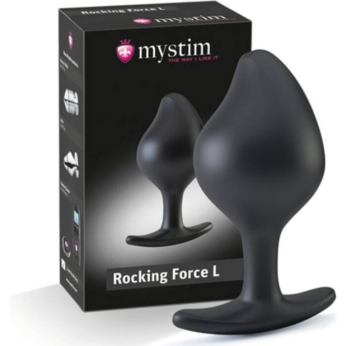 Силіконова анальна пробка Mystim Rocking Force L для електростимулятора, діаметр 4,7 см