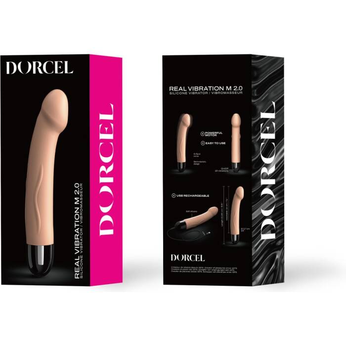 Вібратор Dorcel Real Vibration M Flesh 2.0, діаметр 3,7см, перезаряджається, для точки G