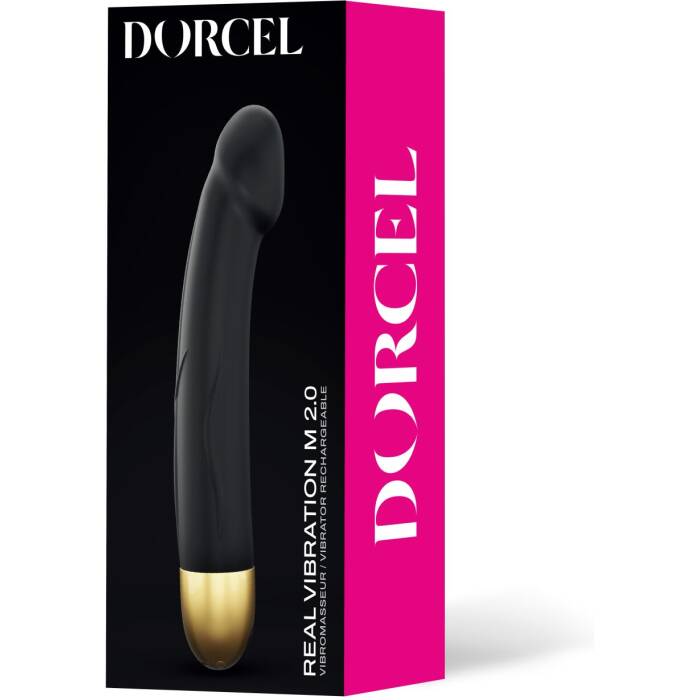 Вібратор Dorcel Real Vibration M Gold 2.0, діаметр 3,7см, перезаряджається, для точки G