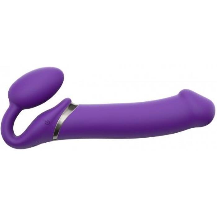 Безремінний страпон з вібрацією Strap-On-Me Vibrating Violet XL, діам. 4,7см, пульт ДК, регульований