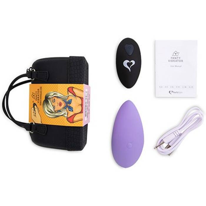 Вібратор в трусики FeelzToys Panty Vibrator Purple з пультом ДК, 6 режимів роботи, сумочка-чохол