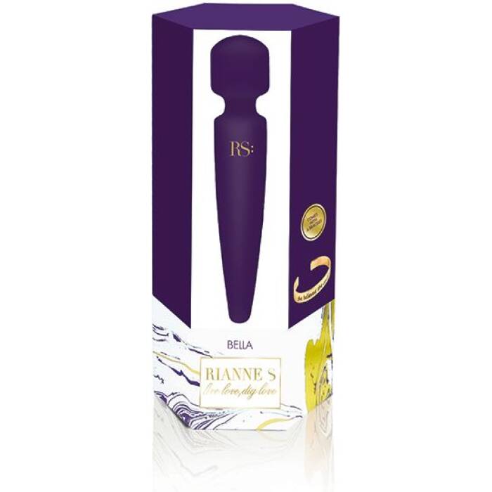 Вібромасажер Rianne S: Bella Mini Wand Purple, 10 режимів, медичний силікон, подарункове паковання