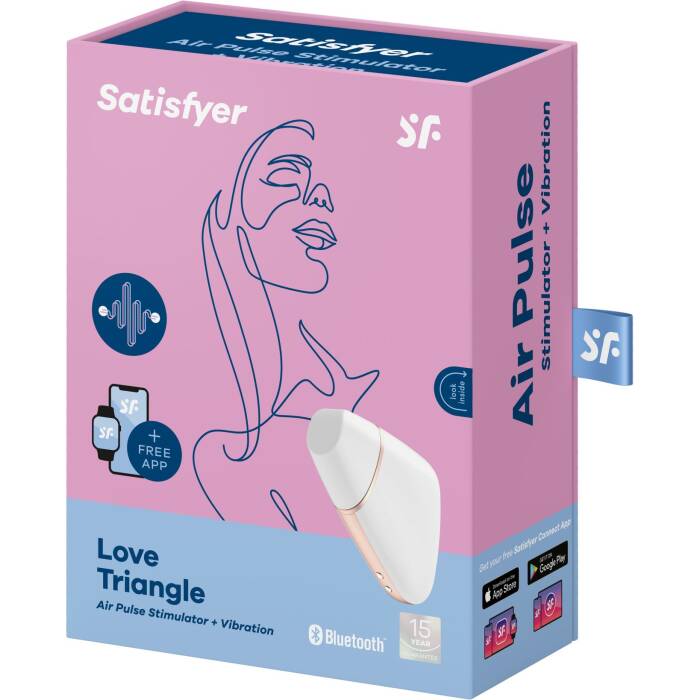 Вакуумний кліторальний стимулятор Satisfyer Love Triangle White з керуванням через інтернет