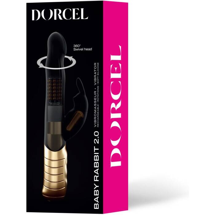 Вібратор-кролик Dorcel Baby Rabbit Gold 2.0 з перлинним масажем і головкою, що обертається