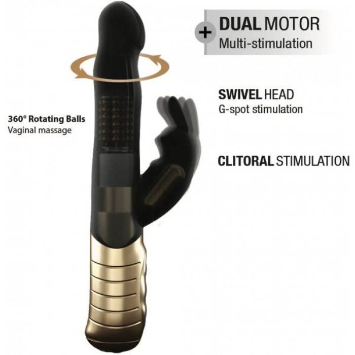 Вібратор-кролик Dorcel Baby Rabbit Gold 2.0 з перлинним масажем і головкою, що обертається
