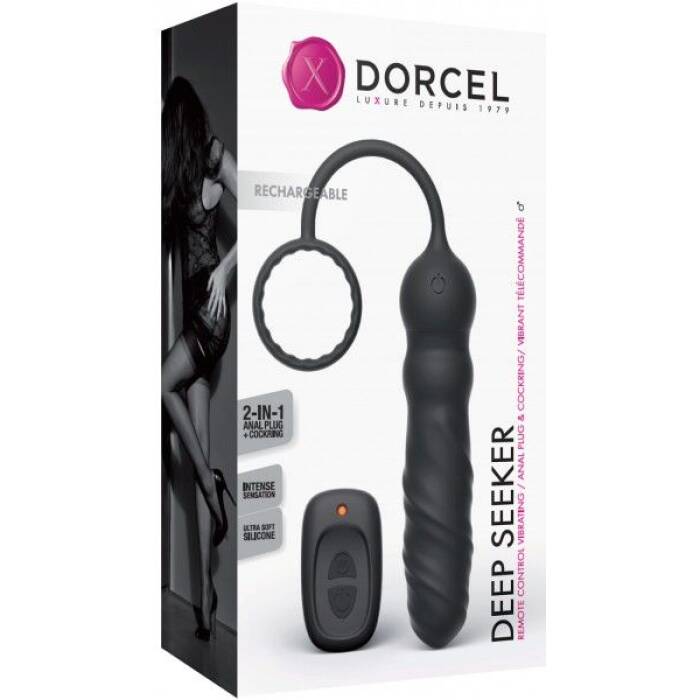 Анальний вібратор Dorcel Deep Seeker з ерекційним кільцем і пультом ДК