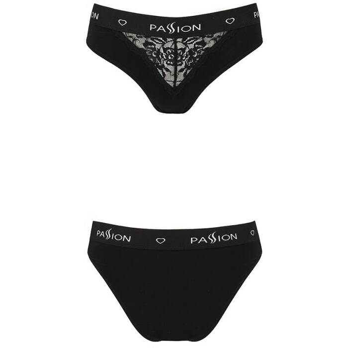 Трусики з широкою гумкою і мереживом Passion PS001 PANTIES M, black