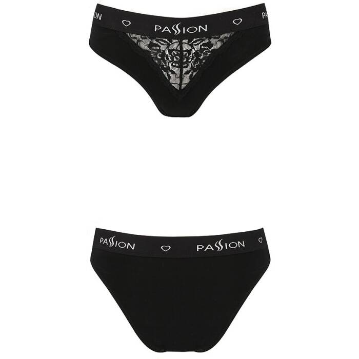 Трусики з широкою гумкою і мереживом Passion PS001 PANTIES S, black