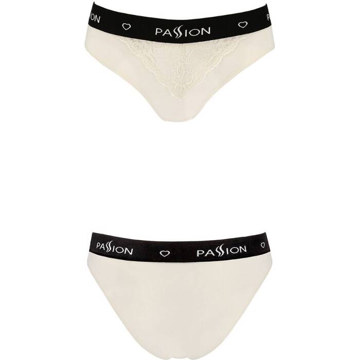 Трусики з широкою гумкою і мереживом Passion PS001 PANTIES XL, ecru