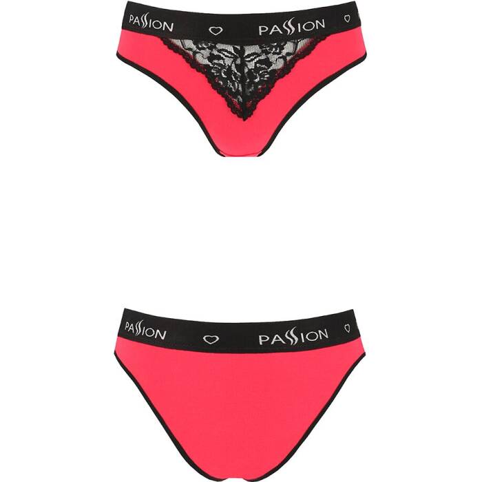 Трусики з широкою гумкою і мереживом Passion PS001 PANTIES L, red-black