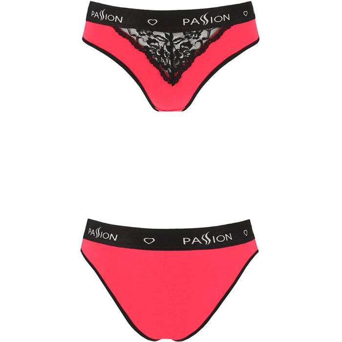 Трусики з широкою гумкою і мереживом Passion PS001 PANTIES S, red-black