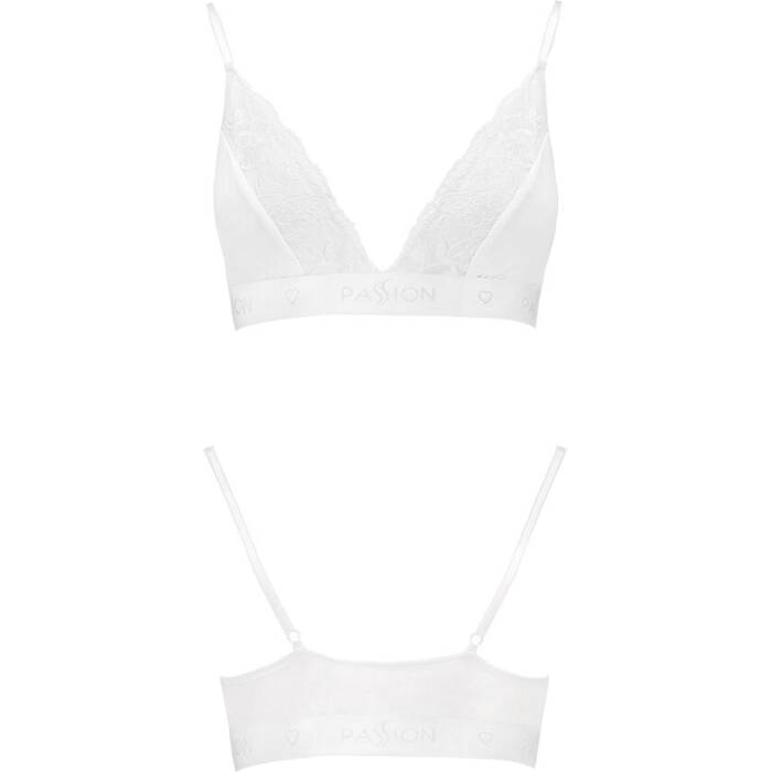 Еластичний топ з мереживом Passion PS001 TOP L, white