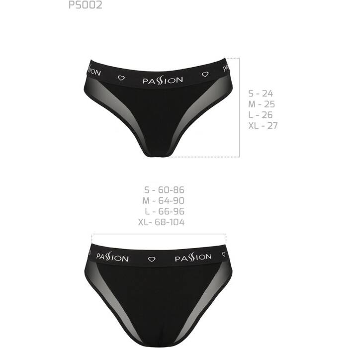 Трусики з прозорою вставкою Passion PS002 PANTIES L, black