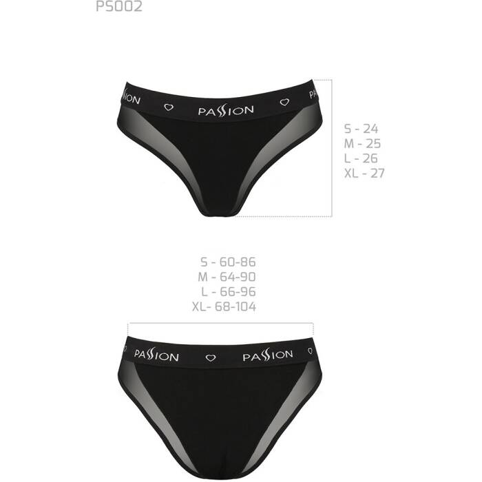 Трусики з прозорою вставкою Passion PS002 PANTIES M, black