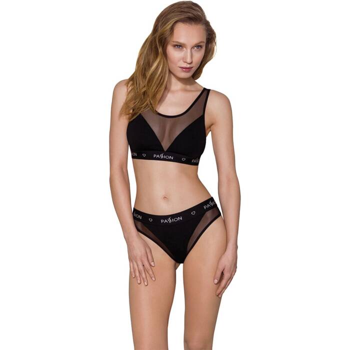Трусики з прозорою вставкою Passion PS002 PANTIES S, black