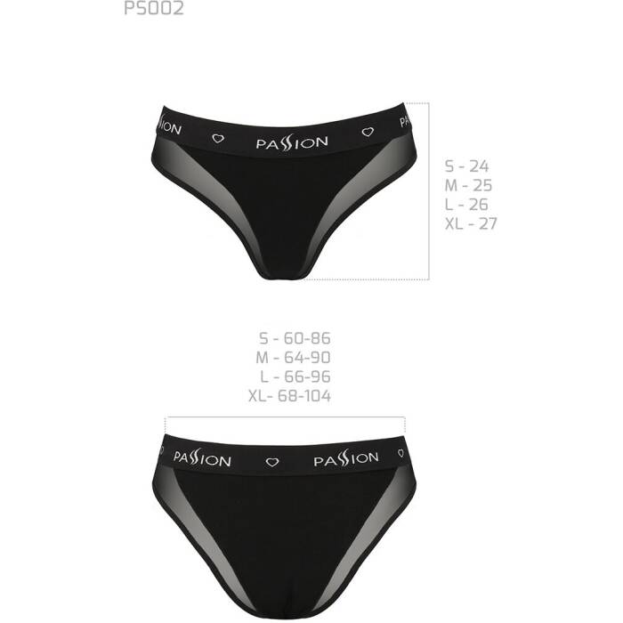 Трусики з прозорою вставкою Passion PS002 PANTIES S, black
