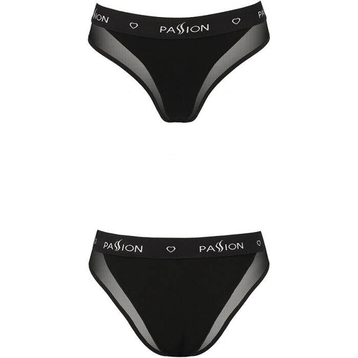 Трусики з прозорою вставкою Passion PS002 PANTIES S, black