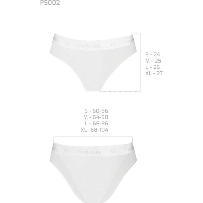 Трусики з прозорою вставкою Passion PS002 PANTIES XL, white