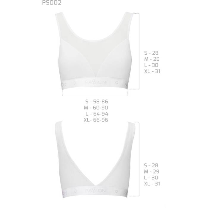 Топ з прозорою вставкою Passion PS002 TOP L, white