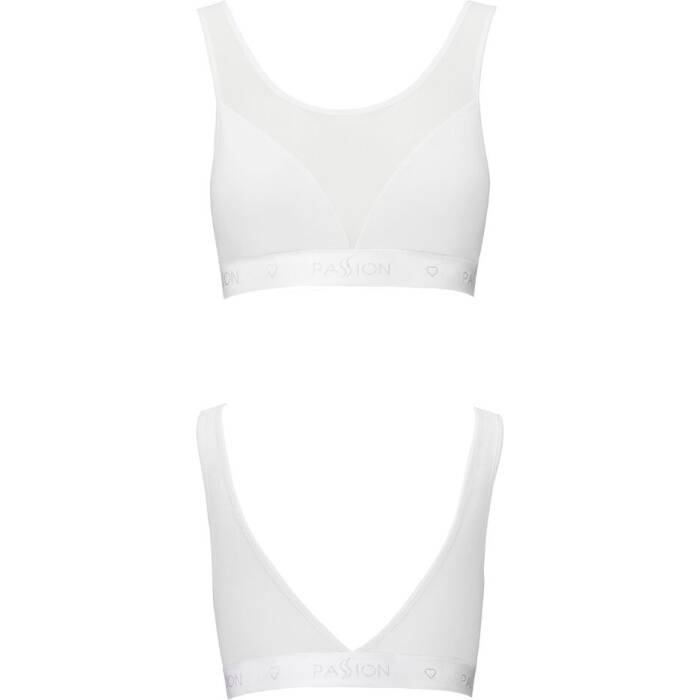Топ з прозорою вставкою Passion PS002 TOP XL, white
