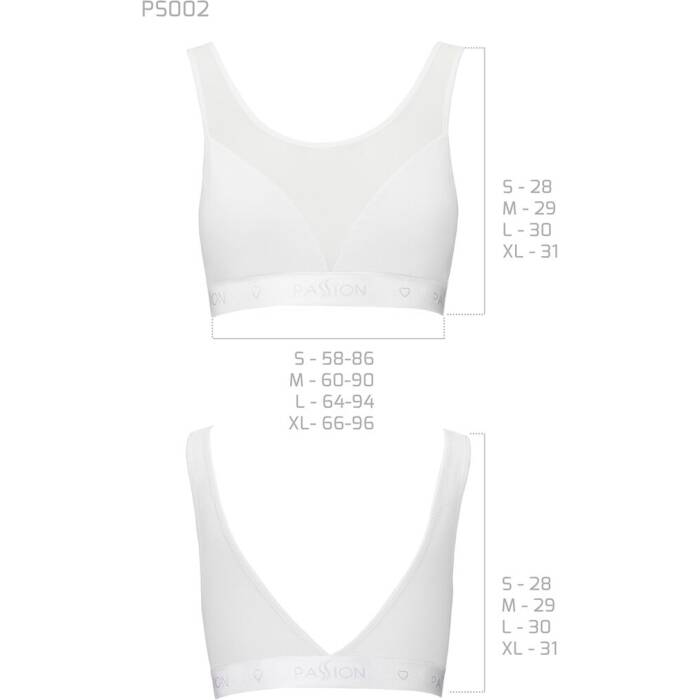 Топ з прозорою вставкою Passion PS002 TOP XL, white