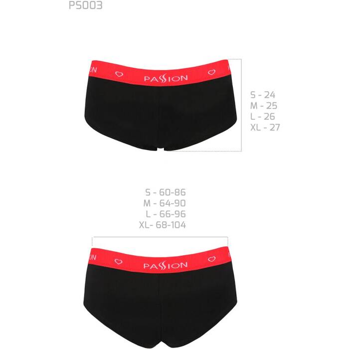 Трусики-шортики Passion PS003 PANTIES L, black