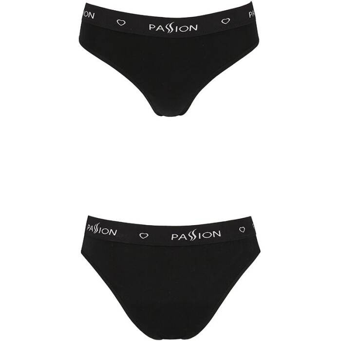 Трусики-сліпи з бавовни з еластаном Passion PS004 PANTIES M, black