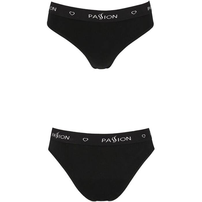 Трусики-сліпи з бавовни та еластаном Passion PS004 PANTIES XL, black