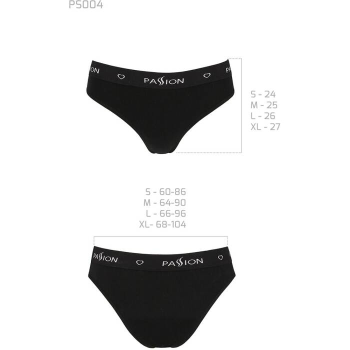 Трусики-сліпи з бавовни та еластаном Passion PS004 PANTIES XL, black