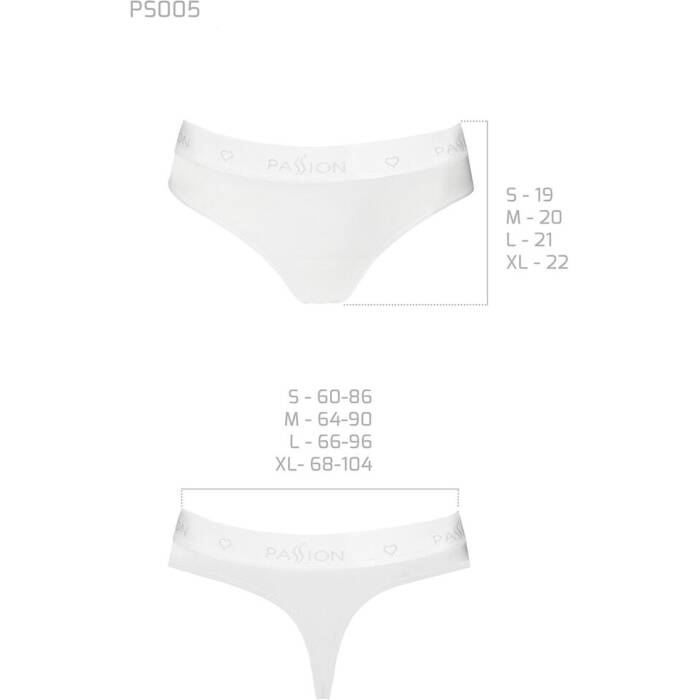 Трусики-бразиліана з бавовни Passion PS005 PANTIES L, white