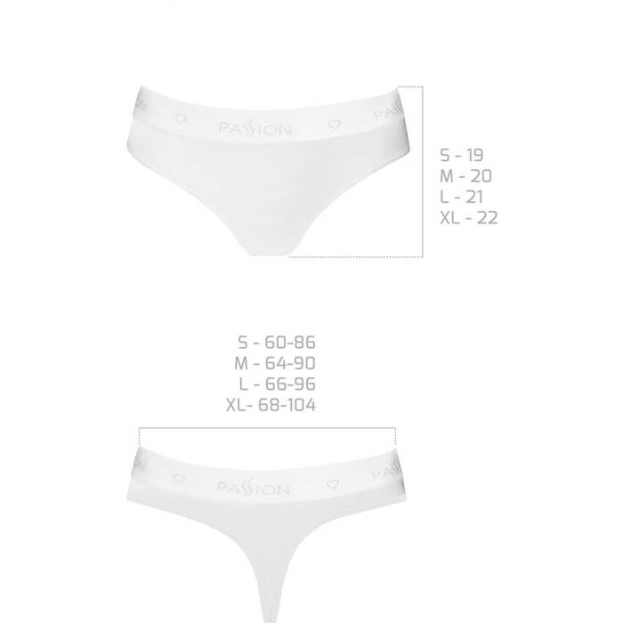 Трусики-бразиліана з бавовни Passion PS005 PANTIES S, white