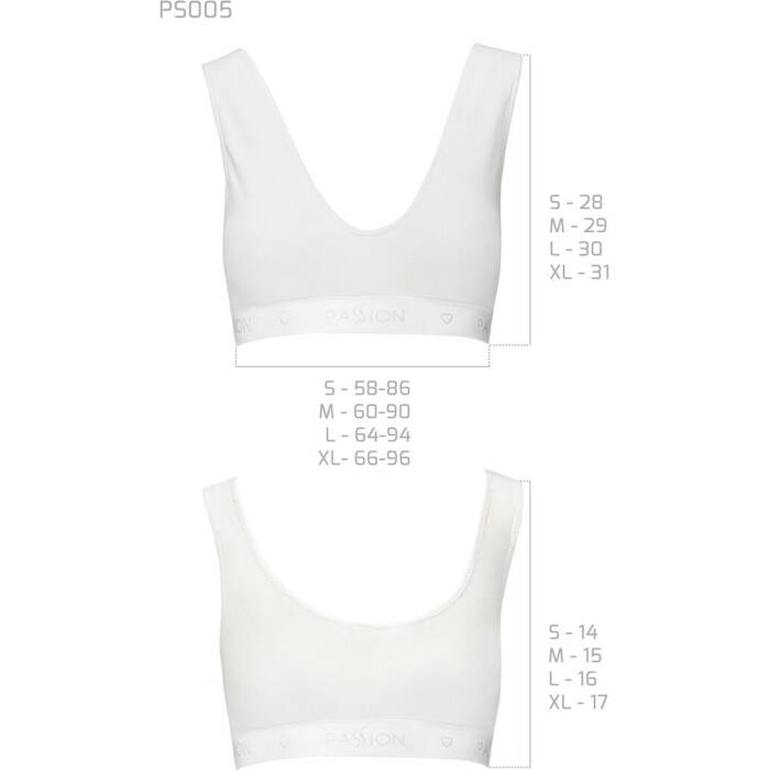 Спортивний топ з еластичної бавовни Passion PS005 TOP L, white