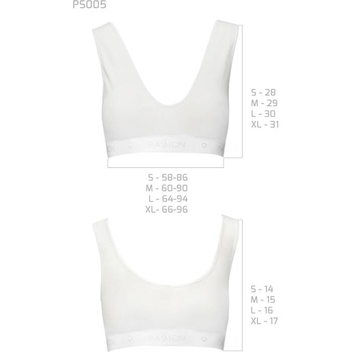 Спортивний топ з еластичної бавовни Passion PS005 TOP S, white